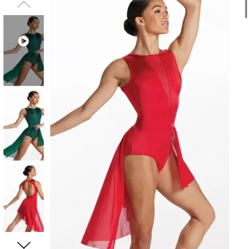 balera back panel dress red
d12370
small adult 4/6